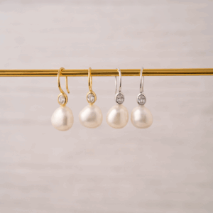 aros perla lily plata