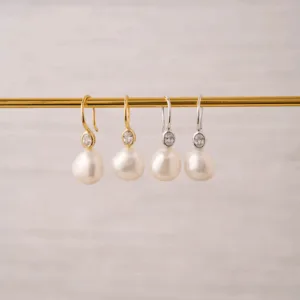 aros perla lily plata