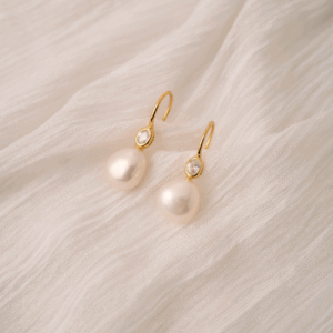 aros perla lily gold vermeil