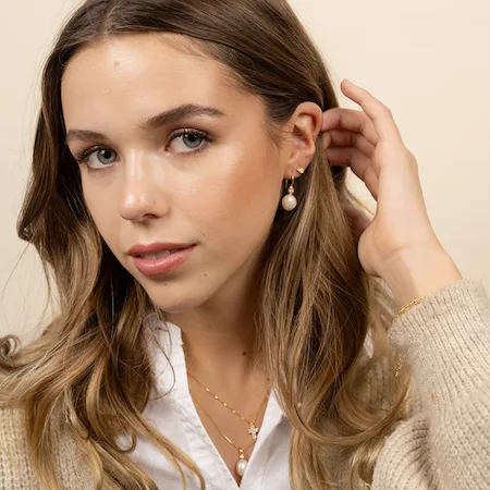 aros perla lily gold vermeil - Imagen 7