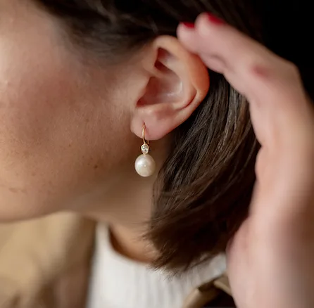 aros perla lily gold vermeil - Imagen 2