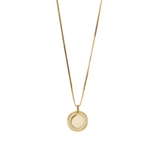 collar medalla brillos gold