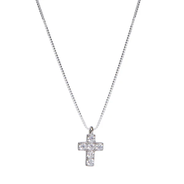collar plata cruz