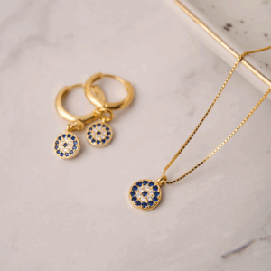 collar gold evil eye shine