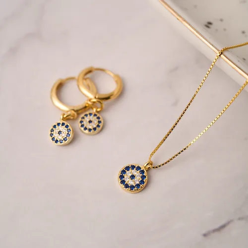 argollas mini ojo gold - Imagen 3