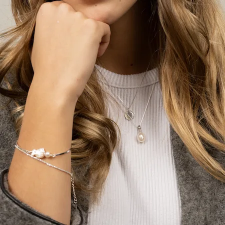 collar perla lily plata - Imagen 4