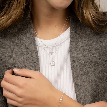 collar starlight nacar plata - Imagen 4