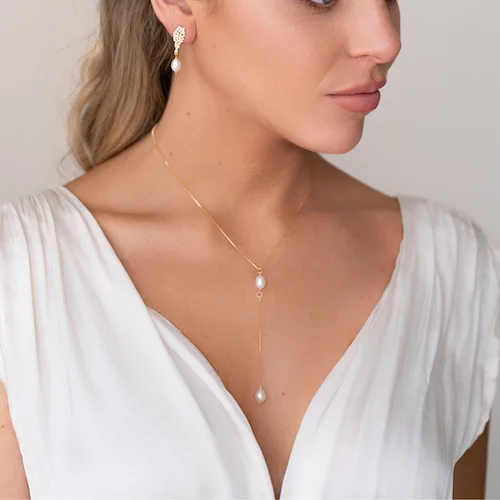 collar cascais perla plata gold