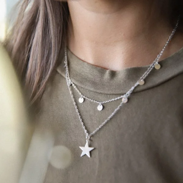 collar plata estrella xl