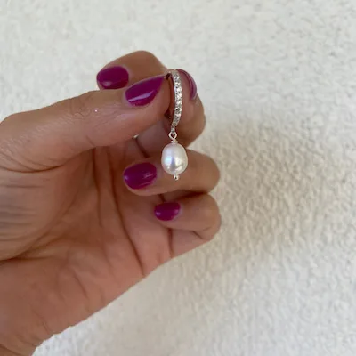 argollas perla classic plata - Imagen 5