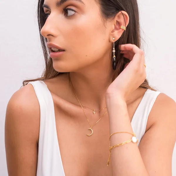 collar gold luna brillos - Imagen 3