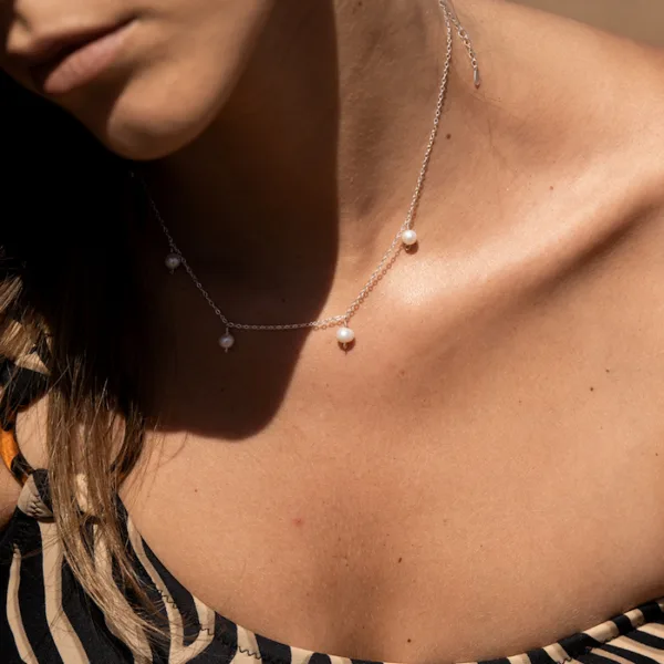 collar multi perlas plata