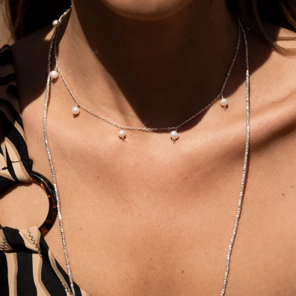 collar multi perlas plata - Imagen 2