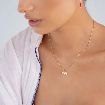 collar perlas always gold