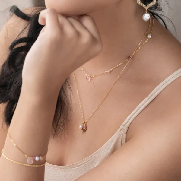 collar star rose gold - Imagen 2