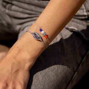 pulsera plata good vibes